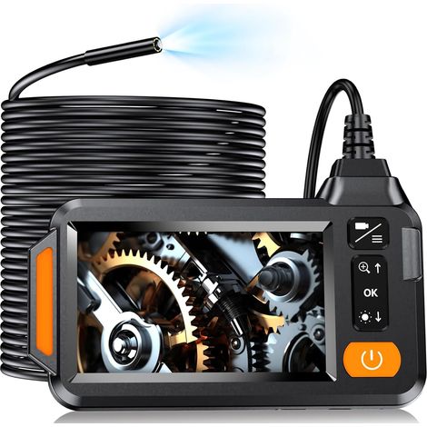 Caméra endoscope avec lumière, endoscope 1080P HD 4,3" écran IPS, caméra serpent étanche IP67, pour l’inspection automobile, tuyau, mur (1/5)
