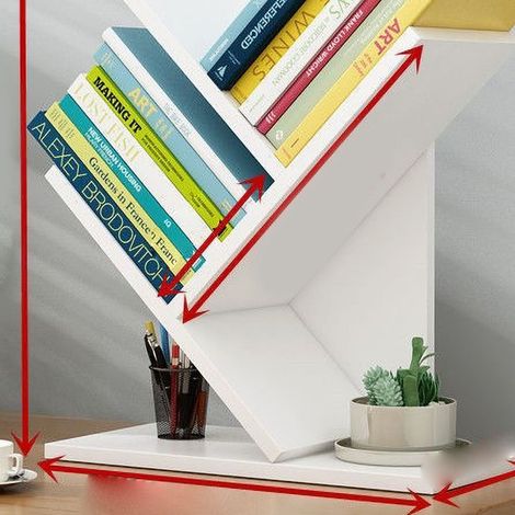 Étagère simple à plusieurs niveaux, petite étagère de bureau pour étudiant, étagère de rangement, bibliothèque créative pour enfants, étagère de rangement, blanc, offre spéciale, trois niveaux (1/5)