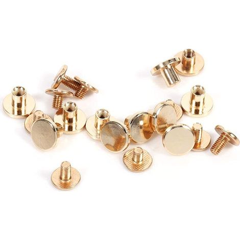 Rivets à clous en laiton, Cheville décorative pour ceinture cuir, DIY Or 10sets 5/6.5/8mm(6.5mm) fournitures de bureau (1/5)