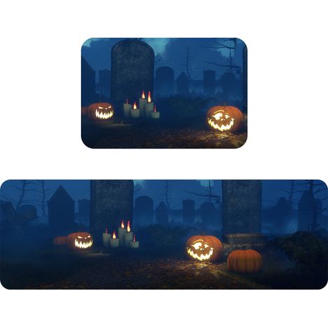 Halloween-Küchenmatten, 2er-Set bequeme Küchenmatten und Teppiche