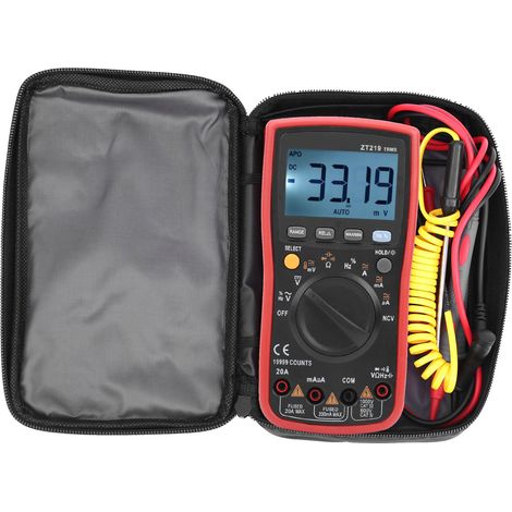 Multimètre numérique ZT219 à sélection automatique de gamme, testeur de valeur efficace vraie (True RMS) de tension AC/DC, 19 999 points (1/5)
