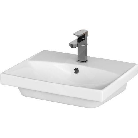 Cersanit City - Lavabo 51x40 cm, avec trop-plein, trou pour robinetterie, blanc K35-005 (1/4)