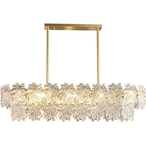 Toolight – Lampe suspendue dorée E14 – Verre et métal – Longueur 820mm – Largeur 200mm – Hauteur 300mm – Alimentation 220V-240V - APP1198-4CP