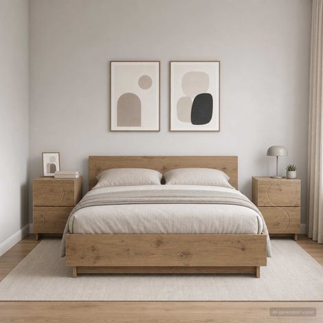 vidaXL Bedside Cabinet 2 pcs Artisan Oak 33.5 x 34.5 x 50 cm (1/5)
