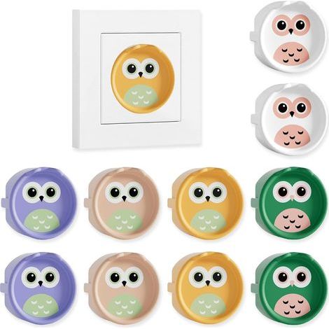 Lot de 10 cache-prises F en silicone - Protection décorative contre la poussière - Pour la cuisine et la buanderieéclaboussures (10 Cinq Couleurs) (1/5)