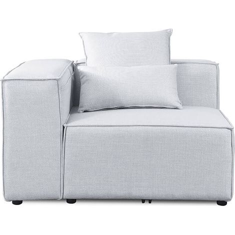 HOME DELUXE - Ecksofa Links VERONA - Hellgrau, ca. 120 x 70 x 120 cm, Sitzhöhe: 46 cm, Sitztiefe: 80 cm I Modulares Sofa Modulsofa Ecksofa Wohnlandschaft  Sofa Couch Modularsofa Eckmodul