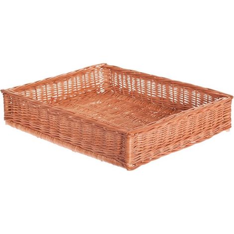 Corbeille de rangement, Panier en osier pour présenter la viennoiserie,Corbeille de présentation Plateau,caisse,Panier d'osier clair rectangulaire (40x30 h10, Naturel) (1/4)
