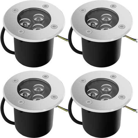 Spot Encastrable Exterieur - 4 Pièces - 3 W - 230 V - 3000 K - IP67 - 30° - Pour Jardin Terrasse Escalier - 4 Unités (1/5)