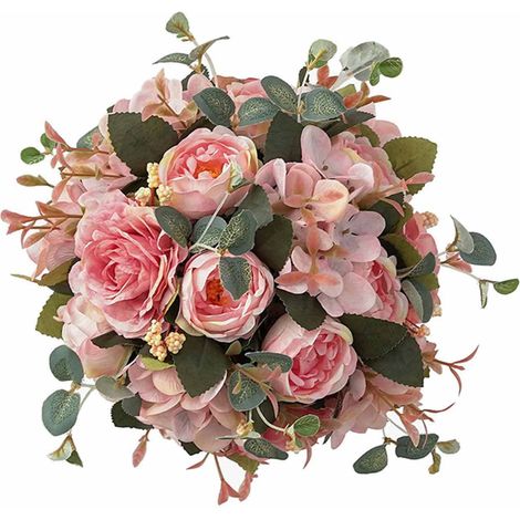 Boule De Fleurs Artificielles - Diamètre 20 Cm - Décoration Suspendue Pour Mariages Fêtes Et Célébrations - 1 Pièce (1/5)