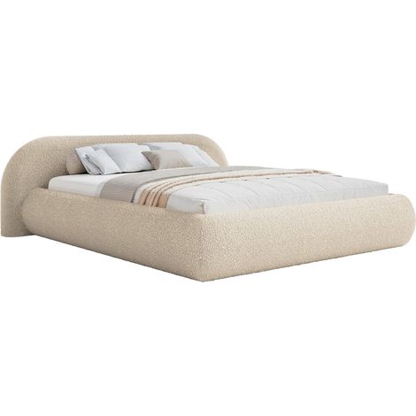 Selsey Shels Low – Polsterbett 140x200, Bouclé, Hellbeige