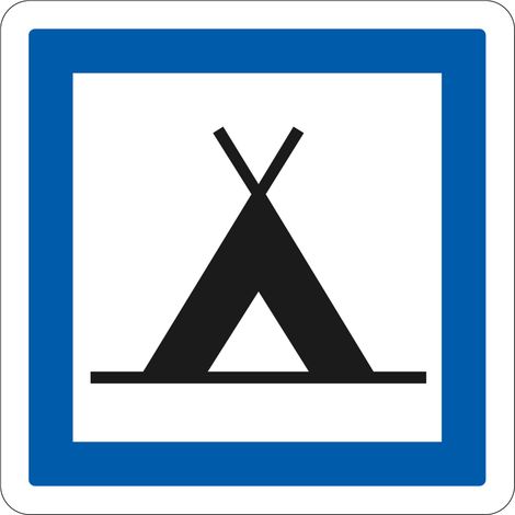 Panneau Indication CE4a – Camping pour tentes – Gamme ECOLIGN – Classe 1 – 350 mm (1/5)