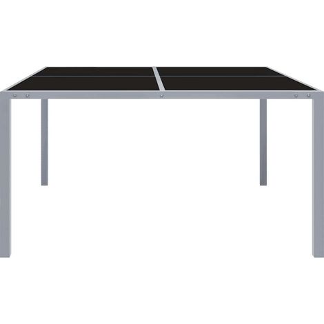 Maison Exclusive - Tavolo da Giardino 130x130x72 cm Grigio in Acciaio e Vetro (1/5)