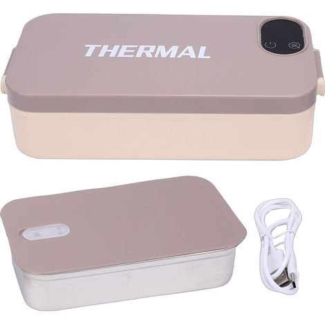 Soavoa Boîte À Repas Électrique Sans Eau Acier Inoxydable 304 Affichage Numérique Chauffage Rapide Portable Bureau Voyage 1 Pièce (1/4)