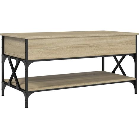 Maison Exclusive - Mesa de centro madera ingeniería metal roble S