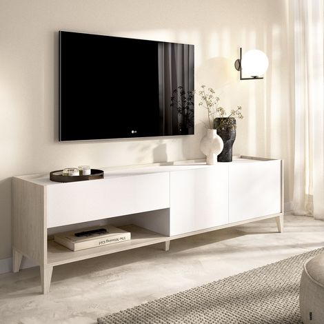 TV-Schrank Willits, modular, 1 Schublade, 2 Regale, 39x150x50h cm Weiß (1/5)