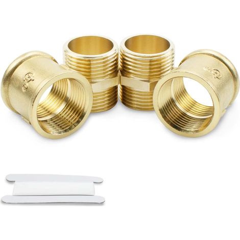 4 pièces 3/4 "à 3/4" femelle et mâle BSP filetage laiton hexagonal mamelon connecteur de couplage pour la Conversion raccordement tuyau - 1 X (1/5)
