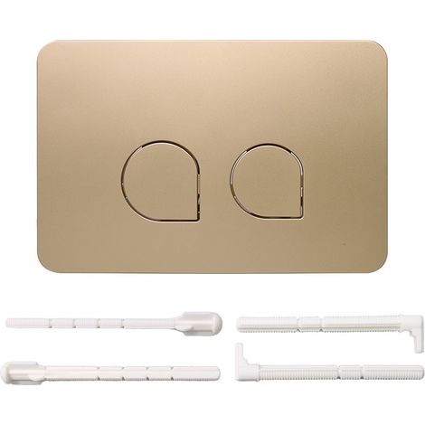 Plaque De Commande Wc,Plaque De Déclenchement,Double Déchargement,Avec Jeu De Tiges D'Échappement,Cadre De Fixation,Plaque D'Actionneur Compatible Avec Geberit Sigma 01,20,30,50,Up 320,300-Or mat (1/4)