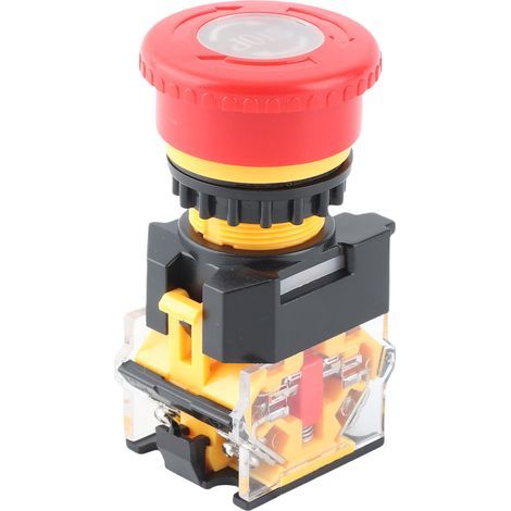 Interrupteur de sécurité rotatif automatique LA38-11ZS, bouton d'urgence rouge autobloquant 22mm avec tête champignon (1/5)