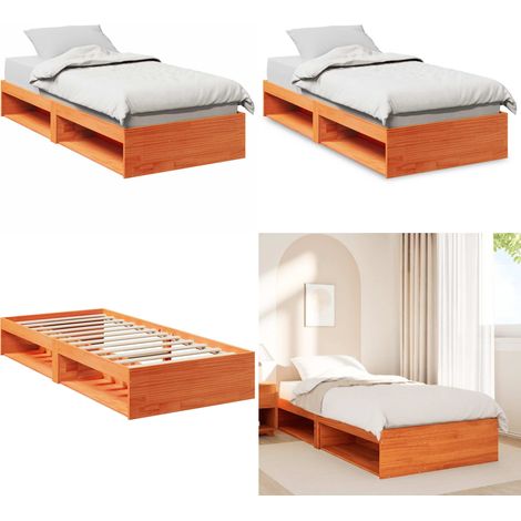 vidaXL Lit de jour sans matelas cire marron 90x190 cm bois pin massif (1/5)