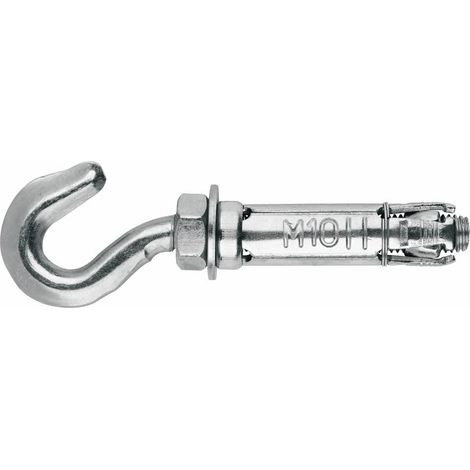 Anclaje de aletas de acero para cargas pesadas - Gancho - Zincado M8 x 50 Ø14 - Caja de 50