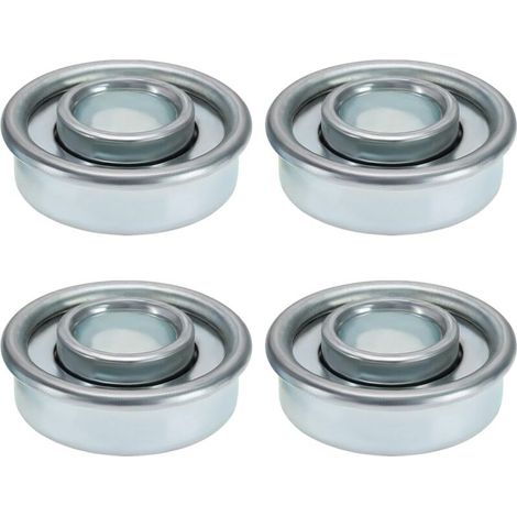 Roulements de Roue pour Tracteurs de Pelouse 4 Pièces Roulement de Roue de Tondeuse à Gazon Roulement en Acier 28.6mm OD 12.7mm ID Argent