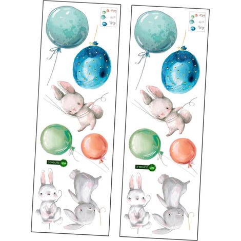 Totority Lot de 2 autocollants animaux motif lapin pour la (1/5)
