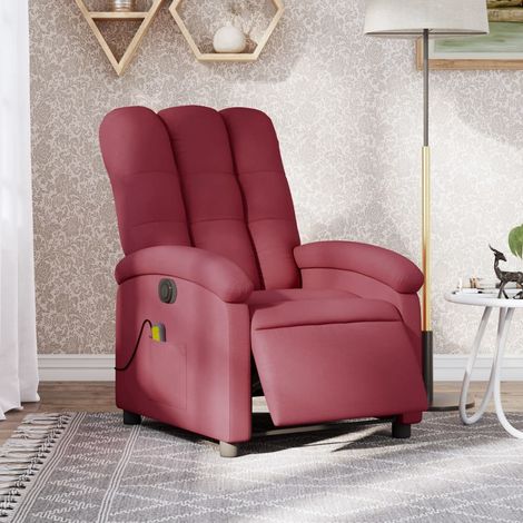 Fauteuil de massage inclinable électrique-Chaise de relaxation Rouge bordeaux Tissu 472602 (1/5)