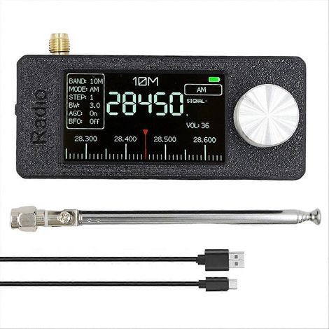 SI4732 0.5-108mhz portable radio LSB USB AM FM Pocket mini radio 1.9 pouces IPS écran FM/AM radio HF SW MW VHF radio (1/5)