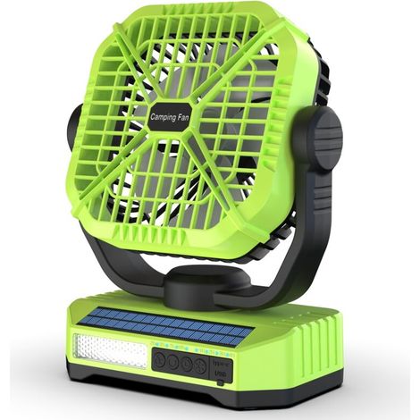 Outdoor-Zeltventilator, extrem langlebiger Lithium-Akku, tragbarer Campingventilator, 8000 mAh Solarladung