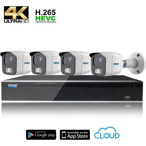 Kit videosorveglianza 4 telecamere 5MPX grandangolo con (1/4)