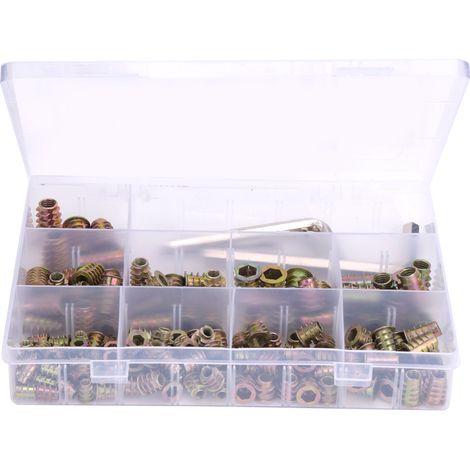 149 écrous à sertir en zinc coloré pour meubles, filetage mâle/femelle M4/M5/M6/M8 (1/5)