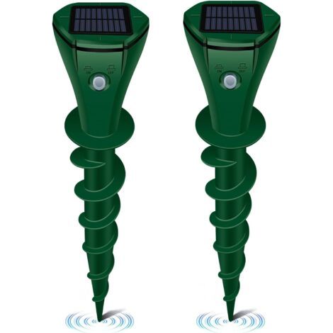 Solar-Ultraschall-Maulwurfvertreiber, 3 Modi, IP65 wasserdicht. Vertreibt Maulwürfe, Wühlmäuse, Taschenratten, Schlangen und Murmeltiere. Für Rasen/Garten/Bauernhof, Reichweite von 465 m².