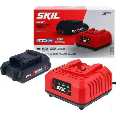Kit Alimentazione Skil Batteria PWRCORE20 da 20V - 2.5Ah+Caricabatteria