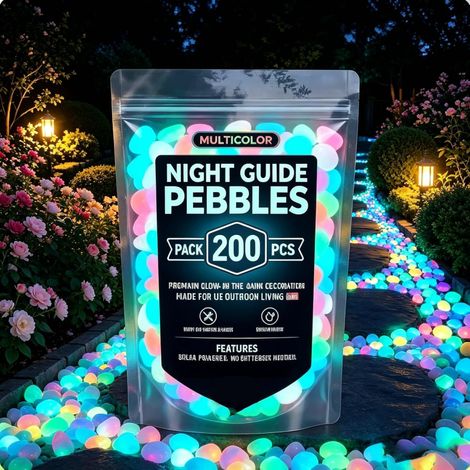 Irovami Pierres jardin lumineuses – 200 galets colorés, extérieur, allées/vases (1/2)
