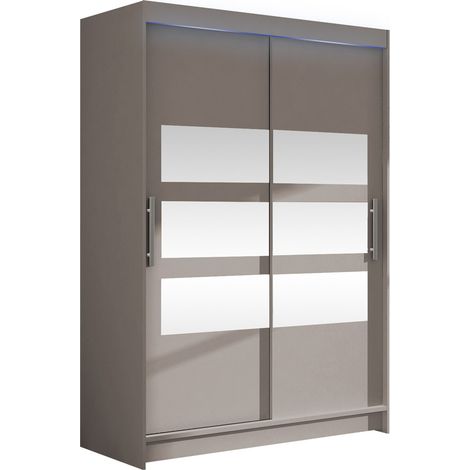 Armario Closico 109, Cachemira, 200x120x58cm, Puertas de armario: Correderas, Número de estantes: 5, LED (1/4)