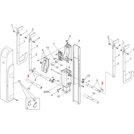 faac pièce détachée support tube de transmission 722293 (1/3)