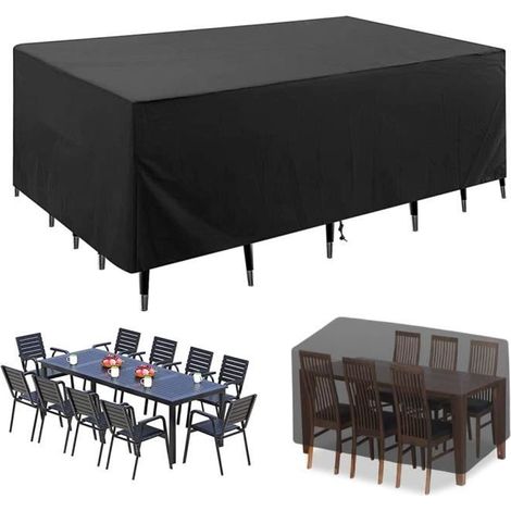 Schutzhaube für Gartensofa OXFORD - 213x132x74cm - Schwarz - Wasserdicht und wetterfest