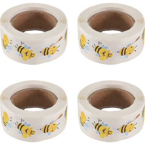 Rouleau d'autocollants abeilles - 2000 autocollants abeilles mignons pour la maternelle, parfaits pour les cadeaux de Noël, les fournitures de bureau et les activités manuelles (1/5)