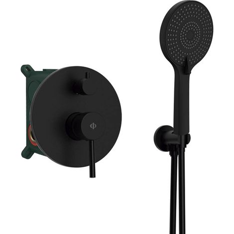 Kit De Ducha Empotrable Sirio Monomando Negro - GME (1/2)