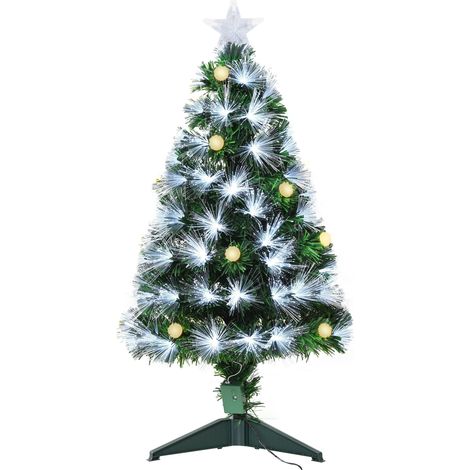 Albero di Natale Artificiale 90 cm 90 Rami con Luce LED Fibre Ottiche Pino Verde (1/5)