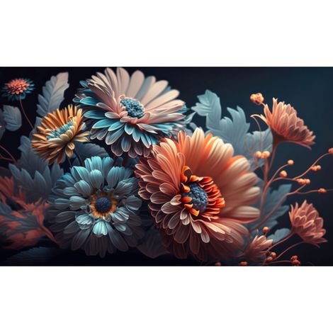 Heizkörpermatte Blumenmuster, magnetische Heizkörperabdeckung 60x100 (1/3)