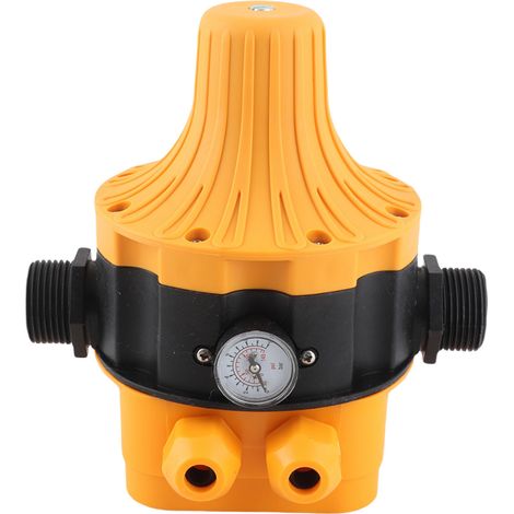 Ortviai Interruptor de Presión Automático con Manómetro, 10A IP65 Protección contra Marcha en Seco – Ideal para Sistema de Agua Doméstico y Riego de Jardín (1/5)