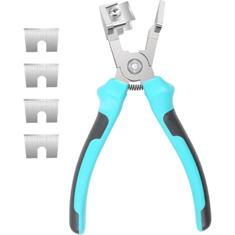 Gehrungsschere 90° V-förmige Gehrungsschere, Mehrwinkelschneider, Stemmschere zum Schneiden von Kork, Kunststoff, PVC usw., inklusive 4 Ersatzklingen (1/5)