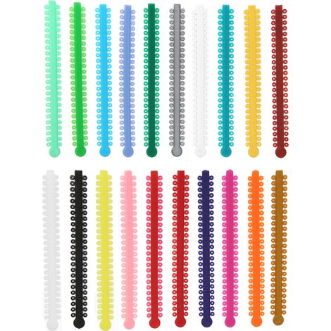 20 Bandes Élastiques PU Orthodontiques Multicolores - Anneaux de Ligature pour Appareil Dentaire (1/5)