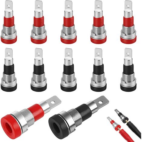 Prise banane Jack 4 mm Noir 6, rouge x 6 Couleur mélangée Prise banane Pour haut parleur Banana Connecteur de panneau Montage (1/5)
