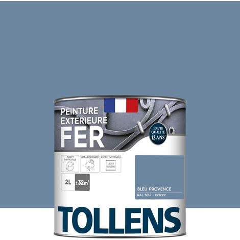 Tollens – Peinture fer extérieure antirouille 2 en 1 – Ultra résistante – Séchage rapide – Brillant – 2L pour 32m2