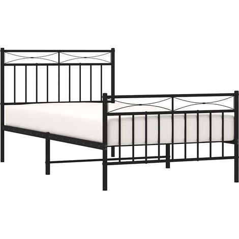 Giroletto con Testiera e Pediera Metallo Nero 100x190 cm vidaXL (1/5)