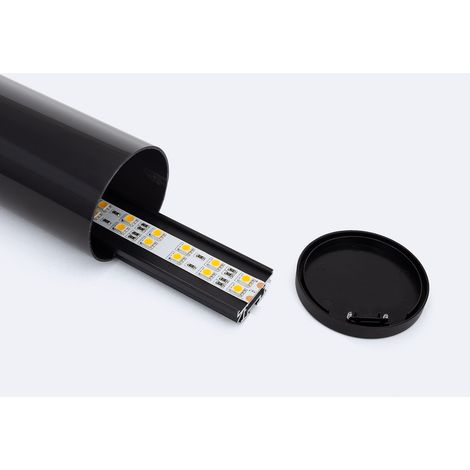 Profilo Alluminio a Sospensione Circolare 2m per Striscia LED fino a 22mm Nero 2 m Nero traslucido (1/5)