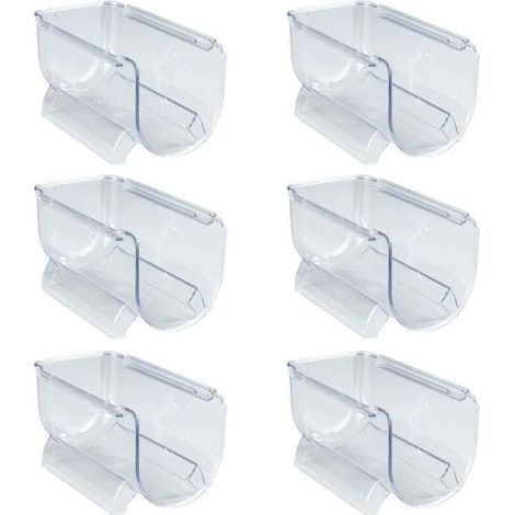 Range bouteille frigo empilable, porte bouteille frigo, Lot de 6, Plastique PET adapté au contact alimentaire, 11x11x20,5 cm, Transparent