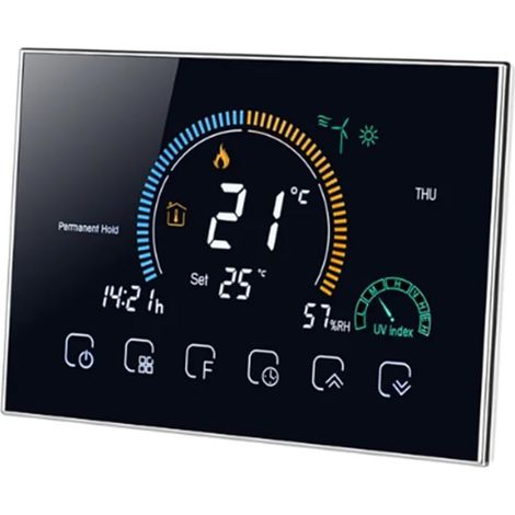 Smart Tuya Commande Vocale Thermostat Programmable Intelligent APP Contrôle LCD Chaudière à/Gaz Chauffage Noir WiFi (1/5)